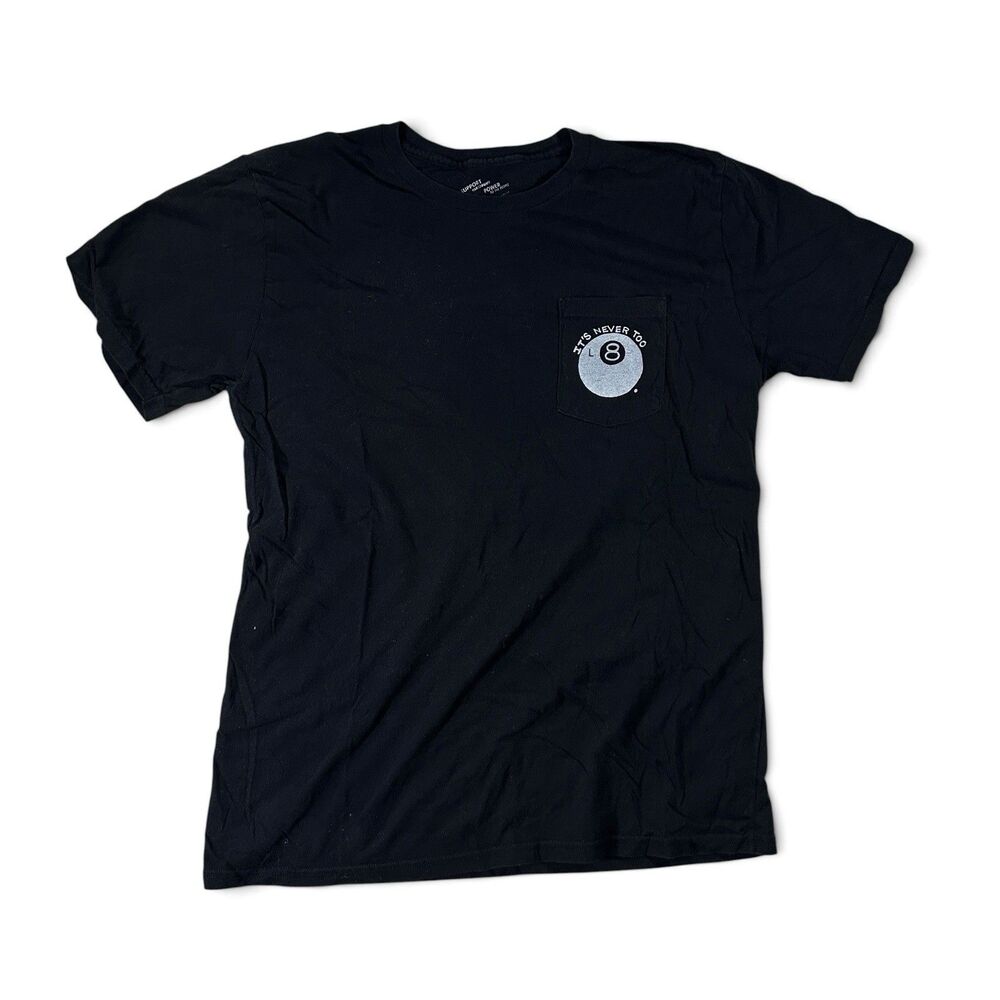 Original 8 BALL ZINES Pocket T-Shirt Black XL “It’s Never Too L8” Photography